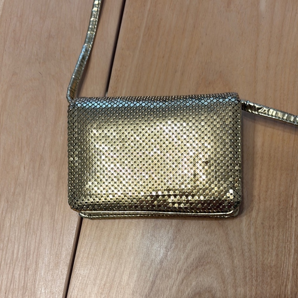 Vintage gold mesh Whiting & Davis small crossbody bag